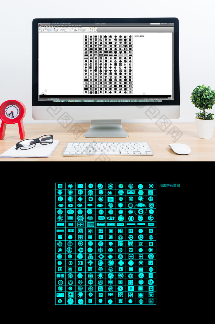 建筑CAD常用模块地面拼花图案图片图片