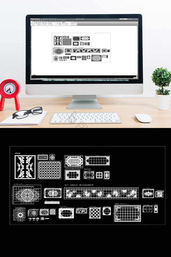 CAD地面拼花图例模块图片