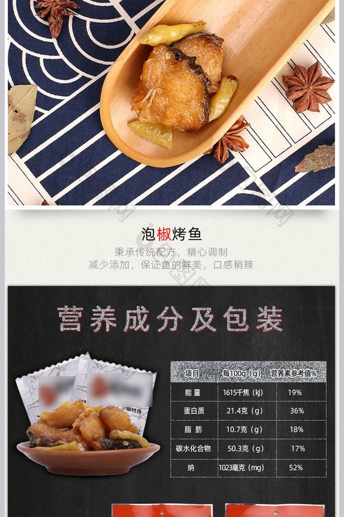 淘宝天猫美味泡椒烤鱼特色特产详情页模板