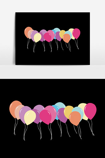 彩色气球手绘素材图片