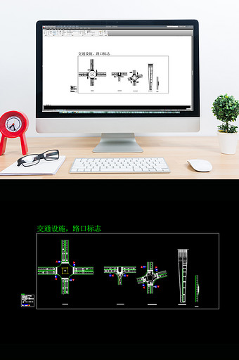 交通设施路标模块CAD常用模块图片