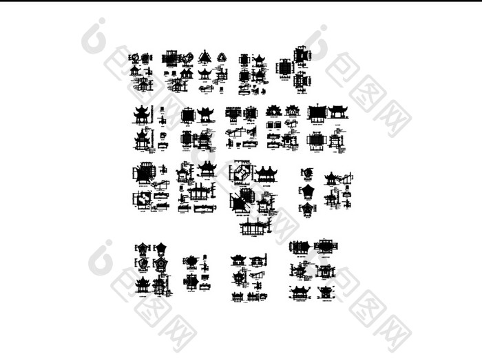 古代建筑凉亭CAD图纸