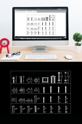 CAD常用建筑模块罗马柱图块