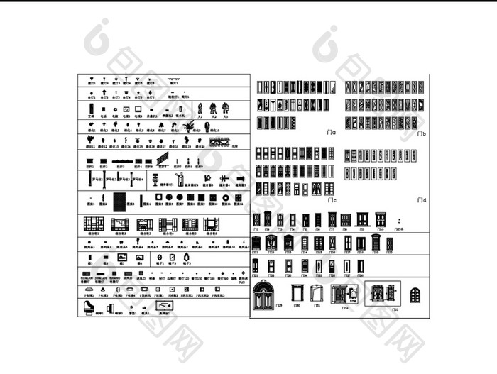 家具组合柜房门CAD图块CAD常用模块