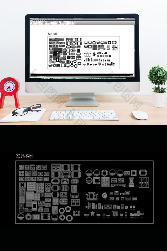 中国风家具构件CAD图块CAD常用模块