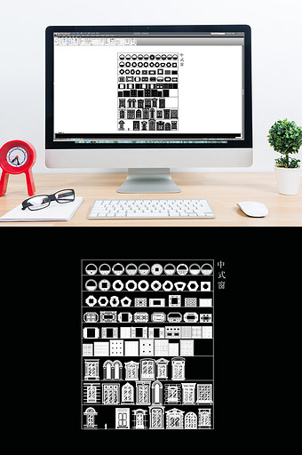 中式门窗CAD图块中国风CAD模块图片