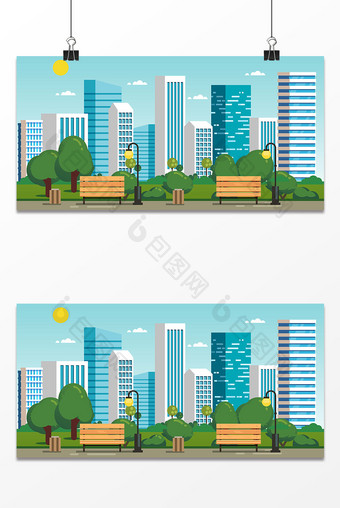 城市公园夏天设计背景图图片