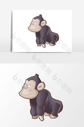 卡通风格游戏猩猩元素设计图片