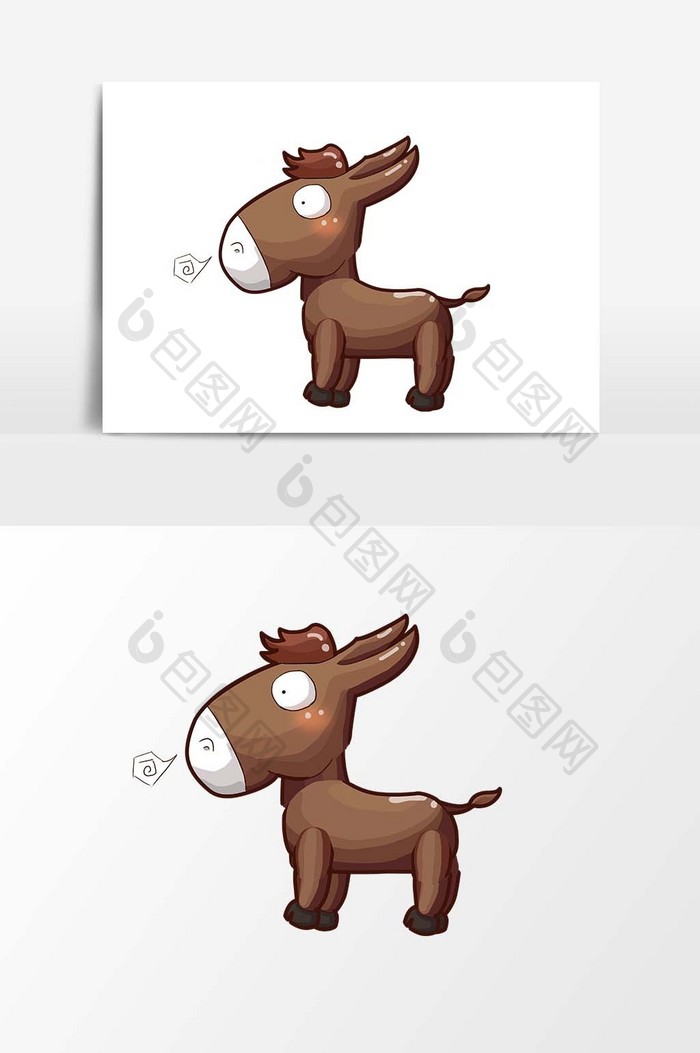 卡通风格游戏驴子插画设计