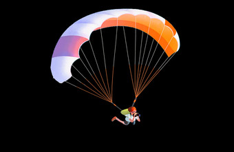 卡通手绘彩色跳伞降落伞图片