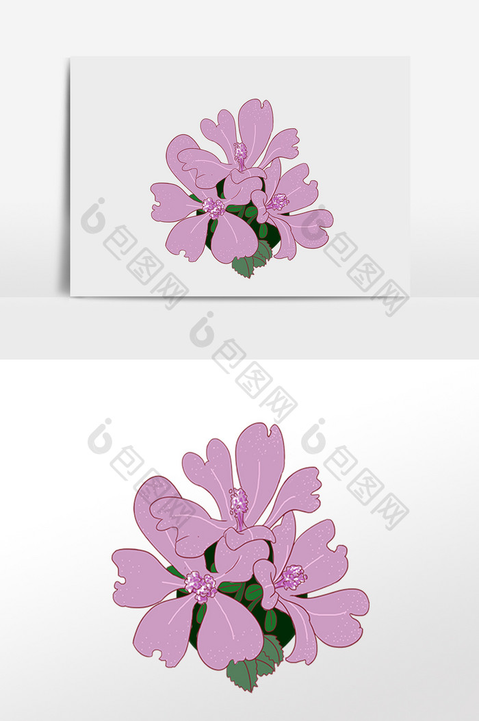 清新紫色花朵花卉插画元素