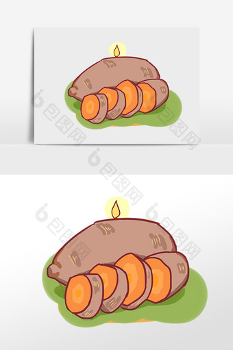 食材红薯插画元素图片