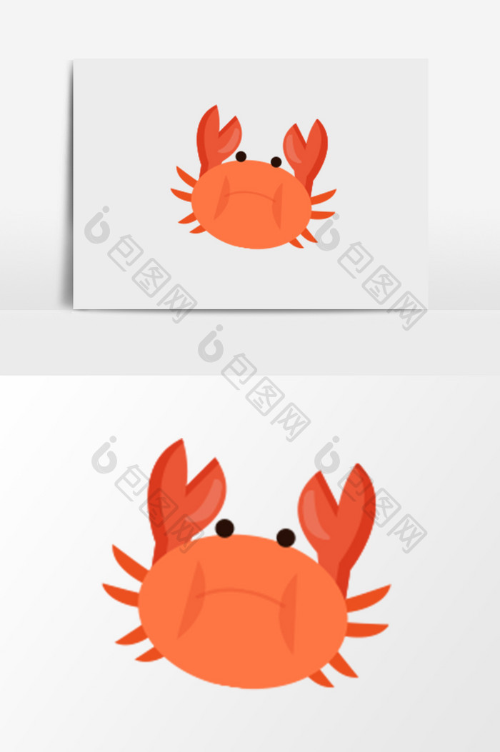 红色可爱手绘螃蟹