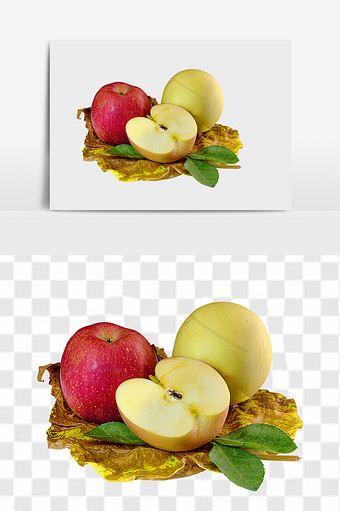 红黄元帅苹果元素图片