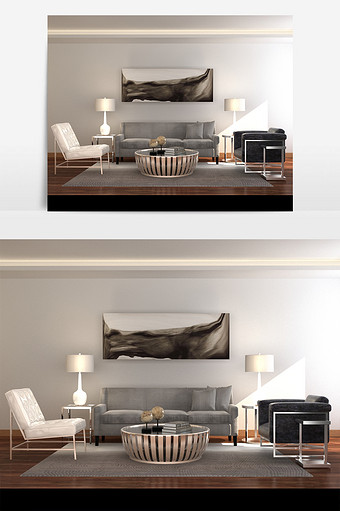 后现代简约沙发茶几组合max图片