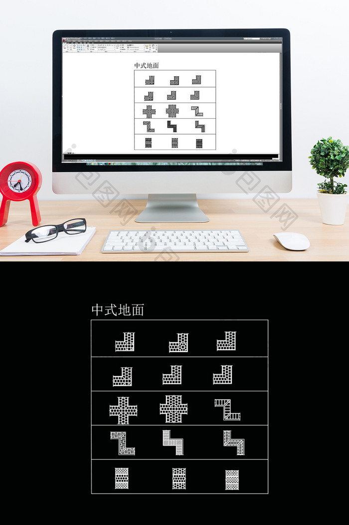 中式地面CAD中国风模块