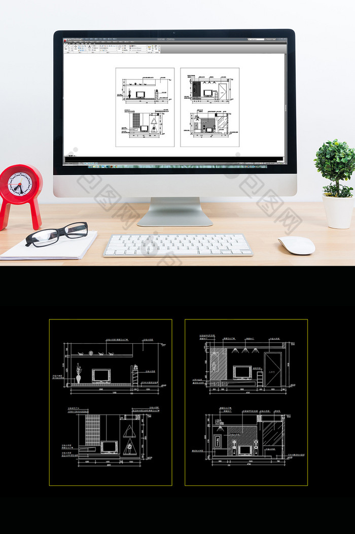 电视背景墙CAD家装模块图片图片