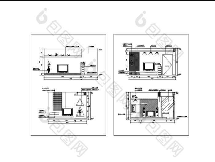电视背景墙CAD家装模块