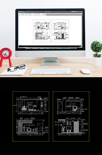 CAD电视背景墙图纸图片