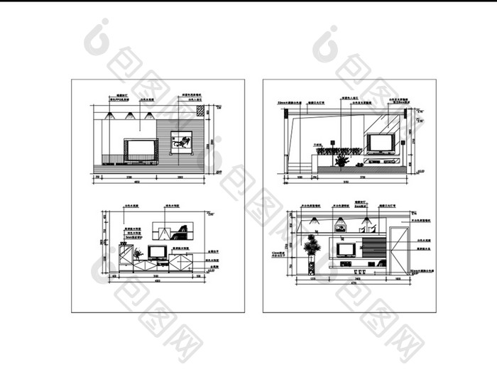 CAD家装背景墙图纸施工图