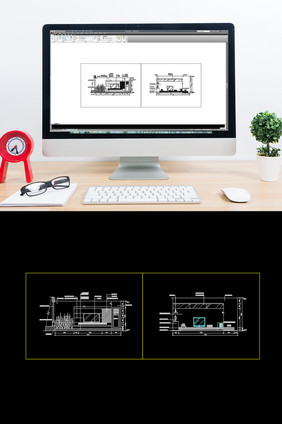 家装电视背景墙CAD施工图纸