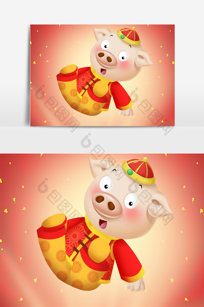 小猪可爱小猪2019年春节卡通形象图片
