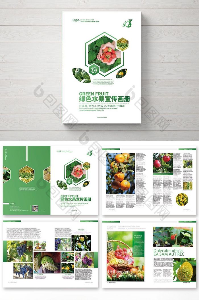 清新大气绿色水果宣传画册