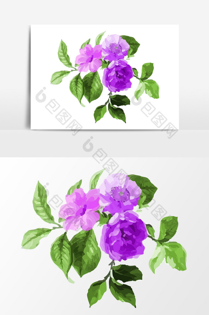 3朵紫花图片图片