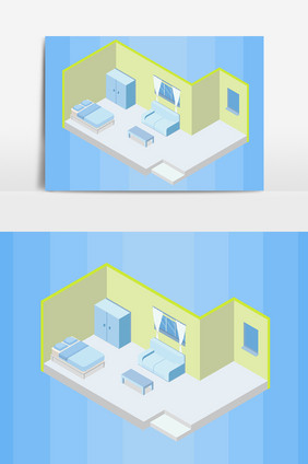 宿舍立体建模设计元素