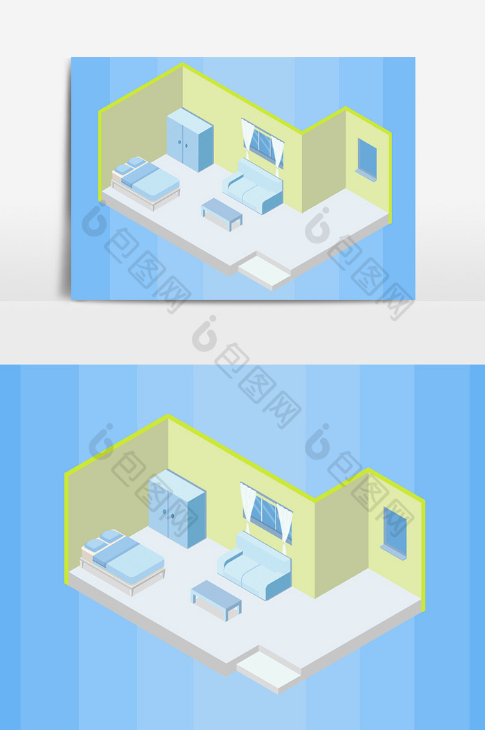 宿舍立体建模设计元素