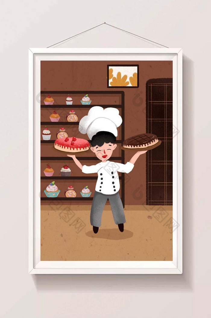 蛋糕甜点甜点师插画图片图片