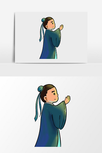卡通手绘可爱古代男人图片下载