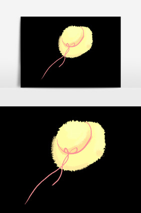 卡通手绘免扣黄色遮阳帽