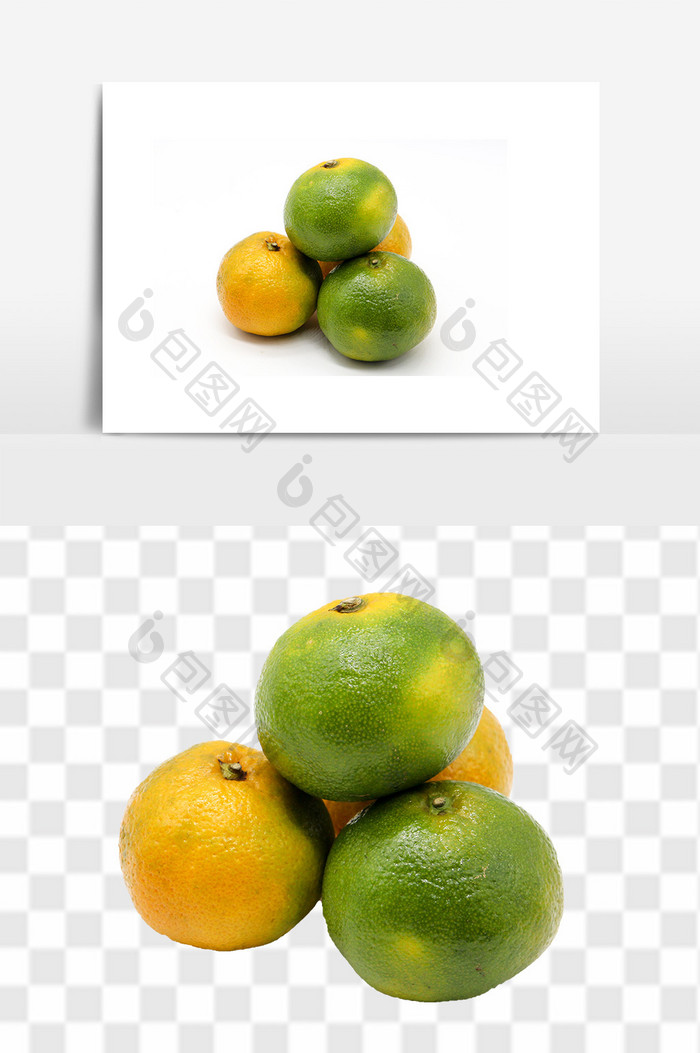新鲜水果绿色橘子元素