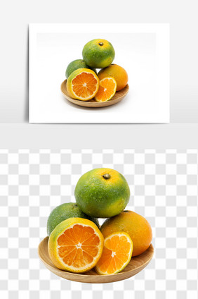 美味水果盘装橘子矢量素材
