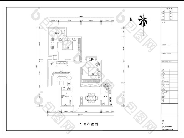 小两室CAD施工图纸