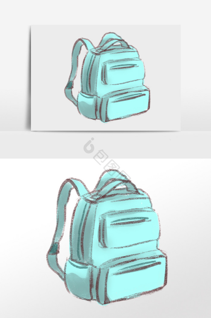 双肩书包插画图片
