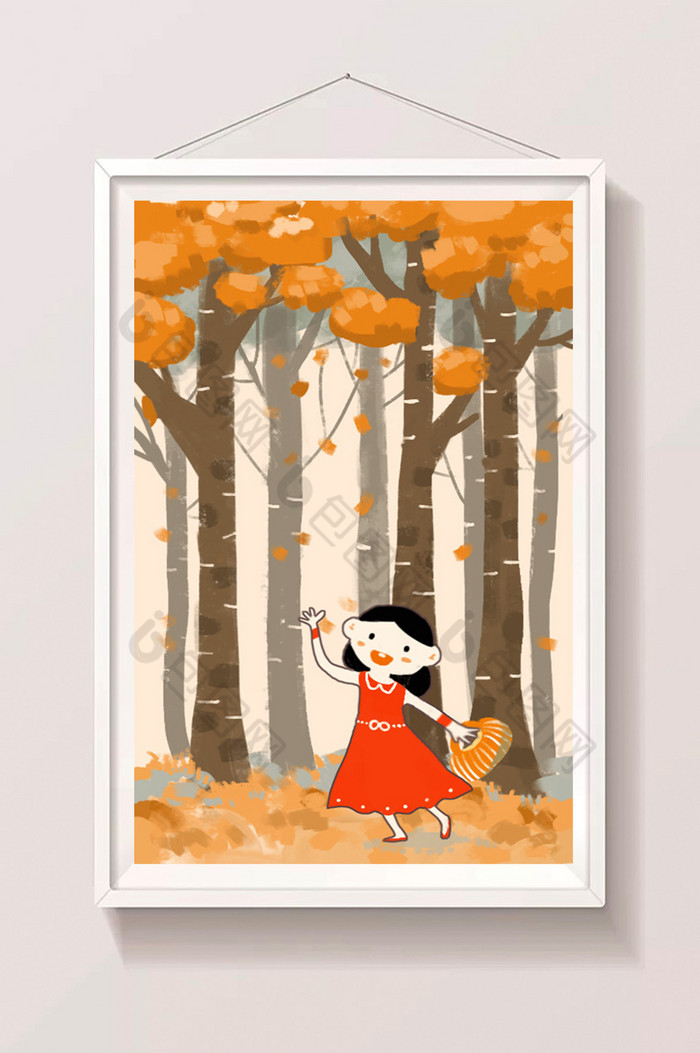 森林系节气立秋插画图片图片