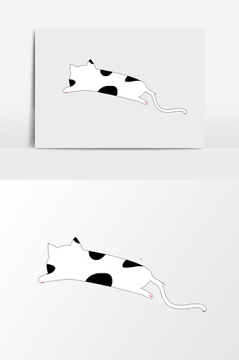 可爱卡通手绘白色小猫图片