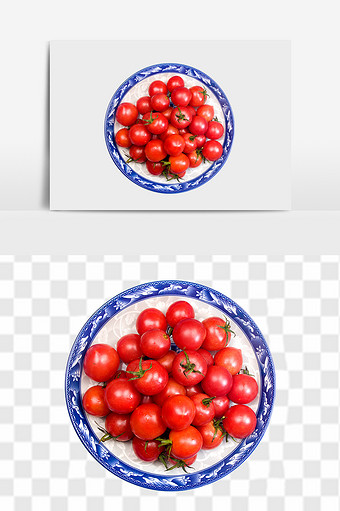 新鲜果盘西红柿元素图片