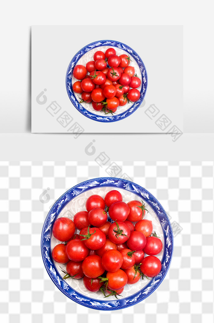 新鲜果盘西红柿元素