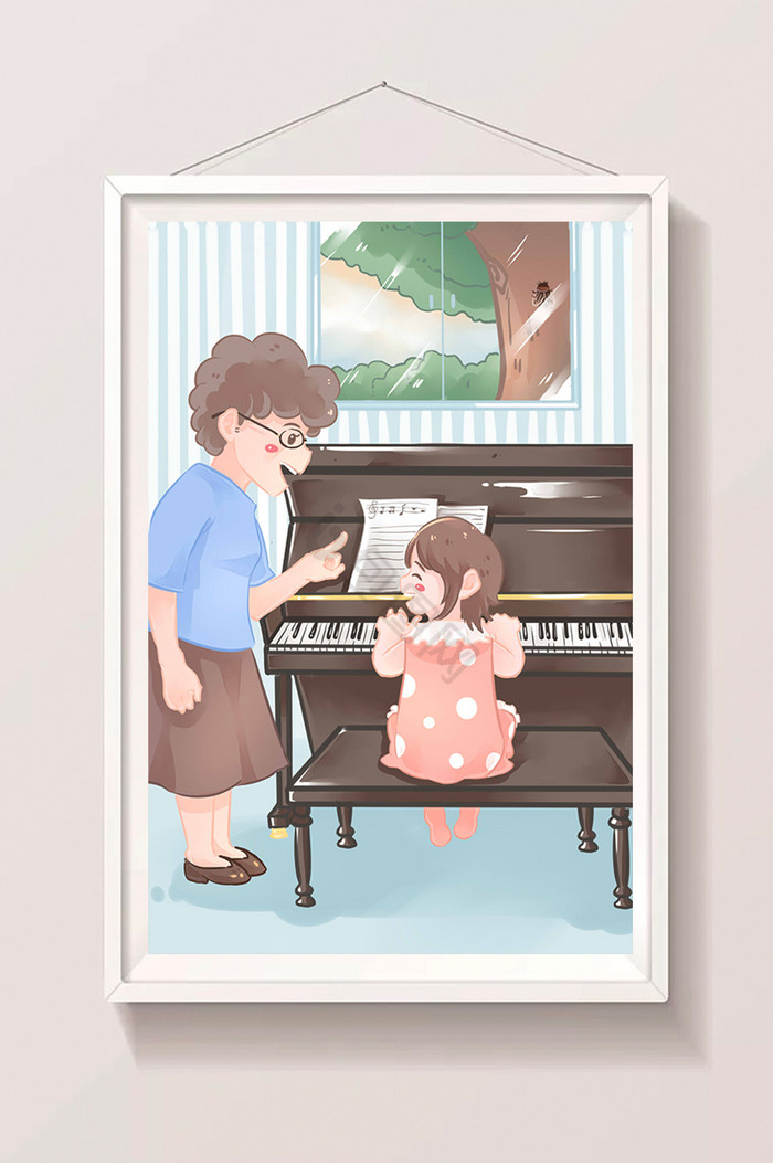 暑期钢琴培训课插画图片