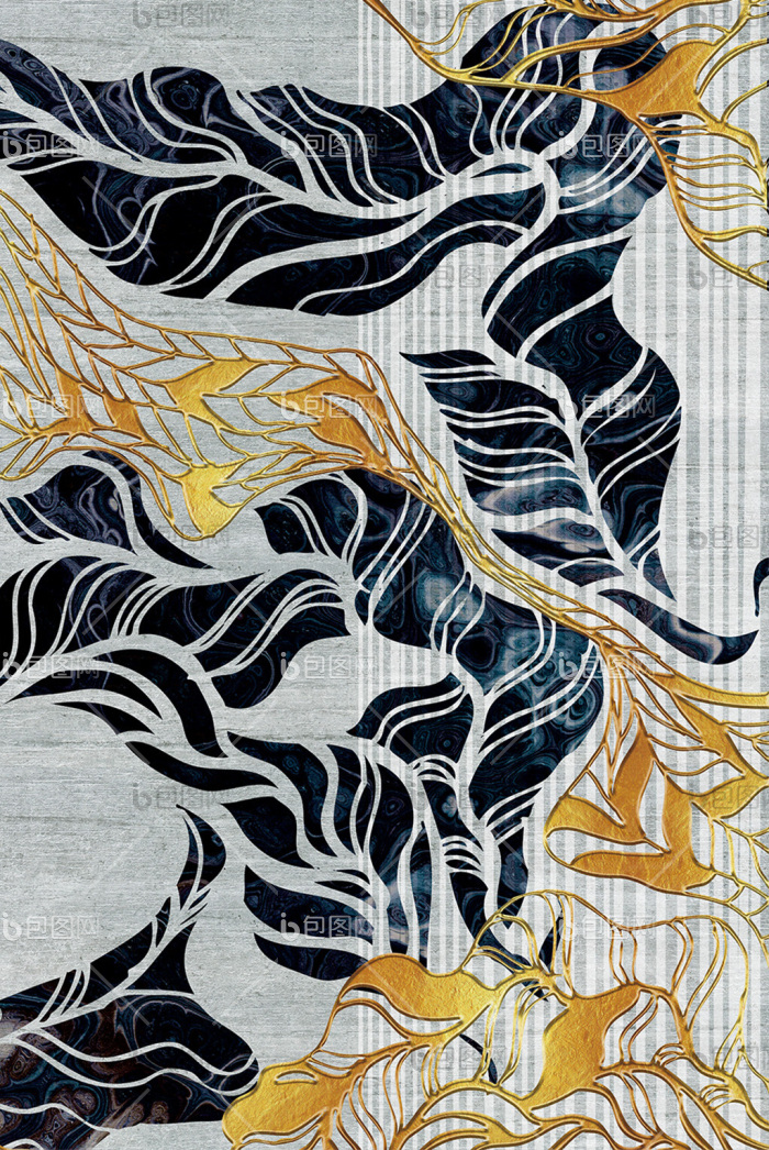 现代简约抽象质感线条装饰画-现代简约抽象质感线条装饰画效果图-【包图网】