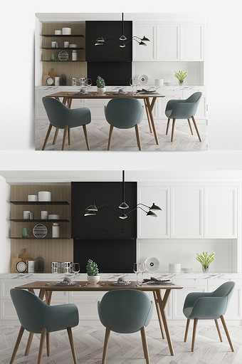 北欧简约餐桌椅组合max图片