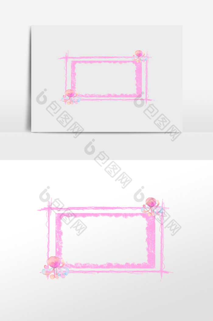 插画元素方形边框图片