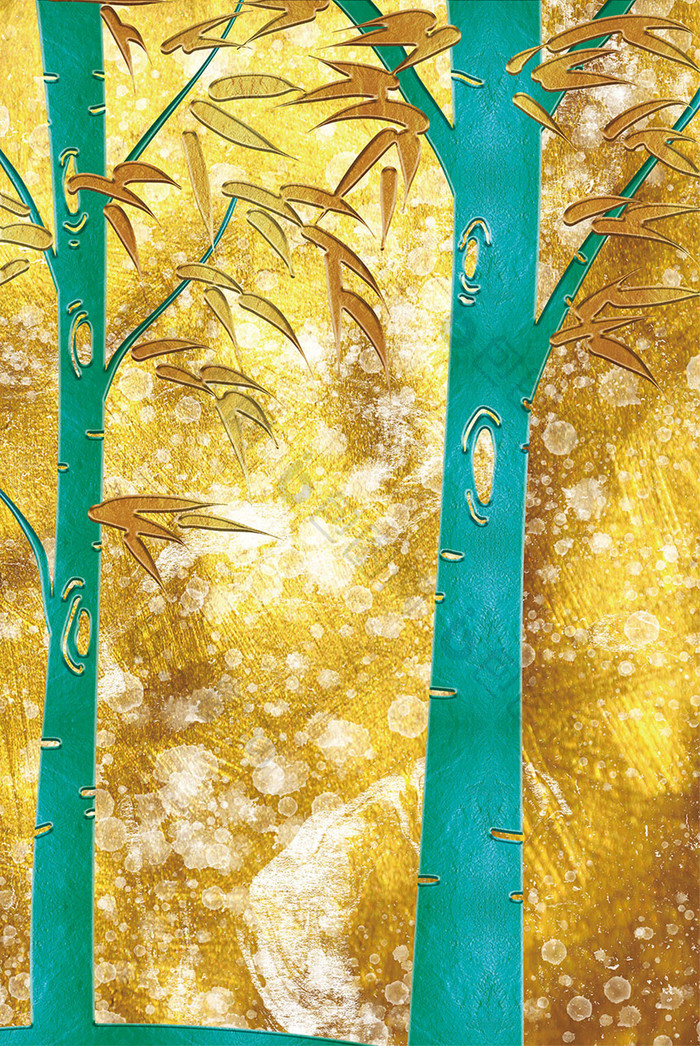 现代简约丛林树林质感装饰画
