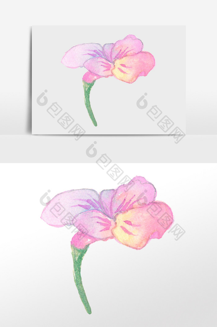 创意手绘水彩花朵插画元素