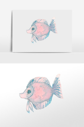 水彩海洋鱼插画元素