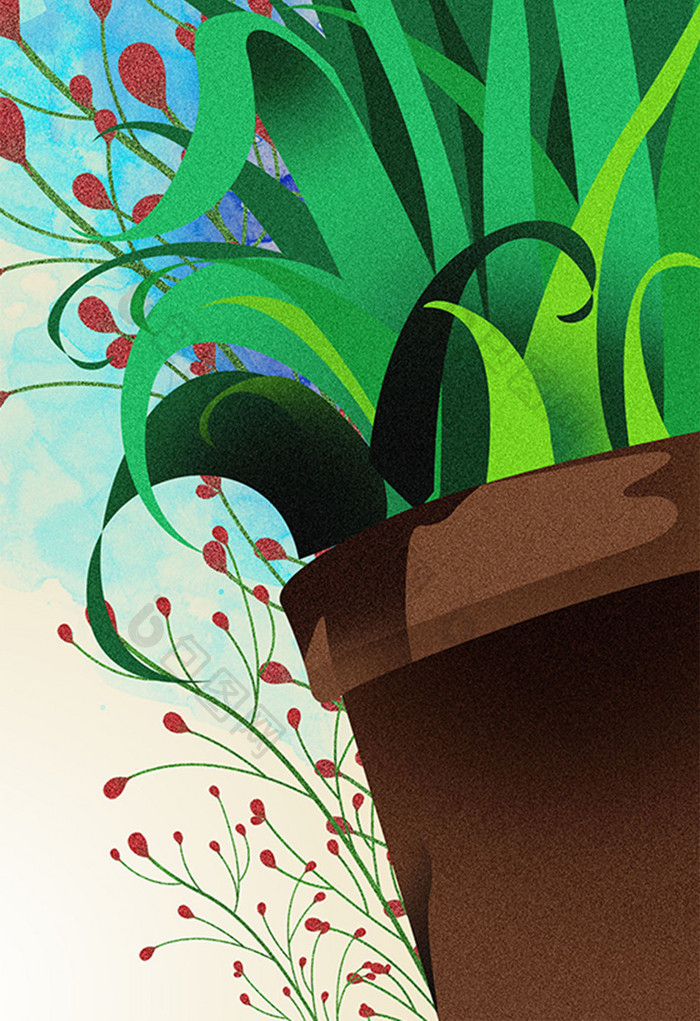 植物花卉背景插画