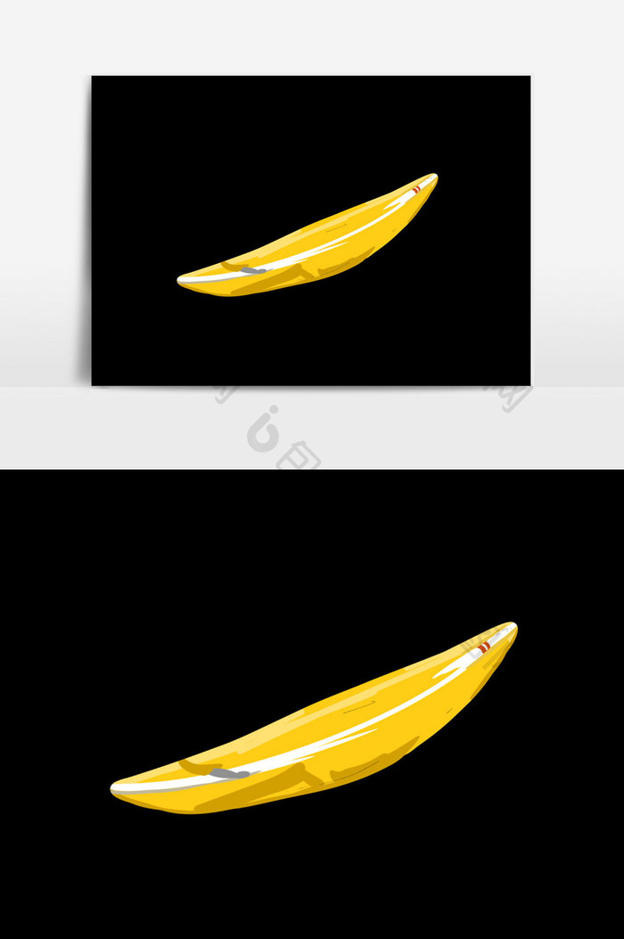黄色帆船素材插画